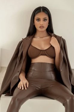 JLUXLABEL CHOCOLATE JONI BRALETTE NEW ARRIVALS