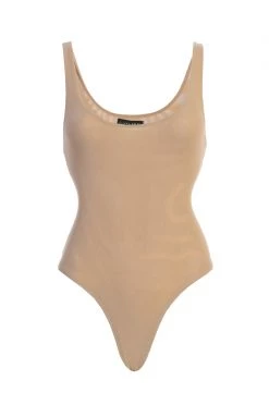 JLUXLABEL BEIGE MESH ESSENTIALS TANK BODYSUIT UNDERGARMENT