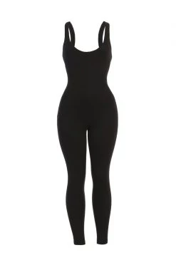 JLUXLABEL NEW ARRIVALS BLACK ALO DOUBLE LAYER JUMPSUIT